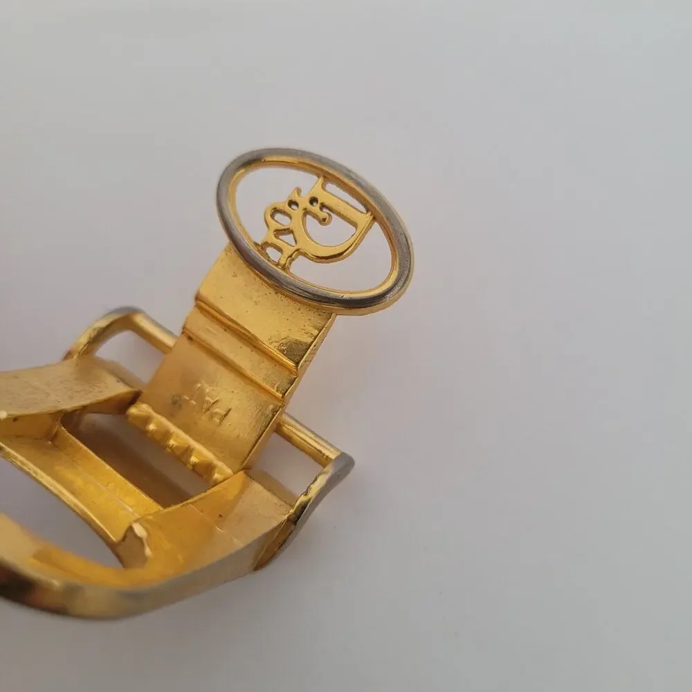 Christian Dior Gold Metal Belt‎ Buckle Logo Slim Vintage Logo